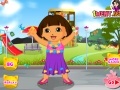 Cluiche Dora out to park. Dressup