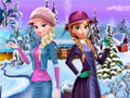 Cluiche Elsa and Anna Winter Dress Up