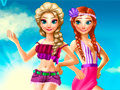 Cluiche Elsa And Anna Summer Vacation