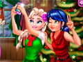 Cluiche Ladybug And Elsa Xmas Selfie