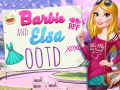 Cluiche Barbie and Elsa OOTD