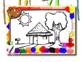 Cluiche Back To School: House Coloring Book