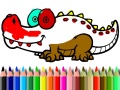 Cluiche Back To School: Aligator Coloring
