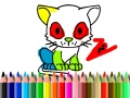 Cluiche Back To School: Cat Coloring