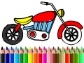 Cluiche Back To School: Motorbike Coloring