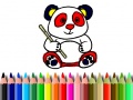 Cluiche Back To School: Panda Coloring