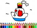 Cluiche Back to School: Boat Coloring