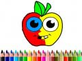 Cluiche Back To School: Apple Coloring Book