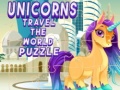Cluiche Unicorns Travel The World Puzzle