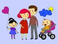 Cluiche Happy Family Coloring Book