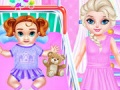 Cluiche Little Elsa Caring Day