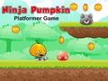 Cluiche Ninja Pumpkin Platformer Game