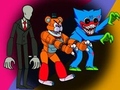 Cluiche Monsters Attack Among Us Squad