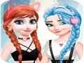 Cluiche Elsa and Anna Dress Up Makeup 