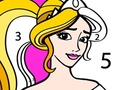 Cluiche Princess Coloring By Number