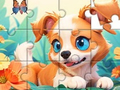 Cluiche Jigsaw Puzzle: Dog And Garden