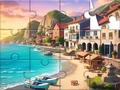 Cluiche Jigsaw Puzzle: Seaside Town
