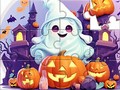Cluiche Jigsaw Puzzle: Halloween Cute Ghost