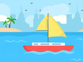 Cluiche Coloring Book: Boat On Sea