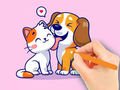 Cluiche Coloring Book: Dog And Cat