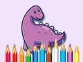 Cluiche Coloring Book: Dinosaur With Flowers