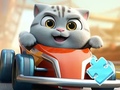 Cluiche Jigsaw Puzzle: Cat Racing Driver