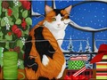 Cluiche Jigsaw Puzzle: Christmas Cat