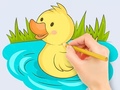 Cluiche Coloring Book: Baby Duck Swim