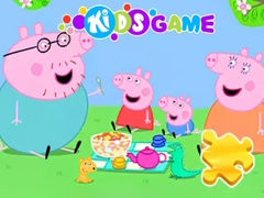 Cluiche Jigsaw Puzzle: Peppa Pig Family Picnic