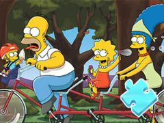 Cluiche Jigsaw Puzzle: Simpson Family Riding