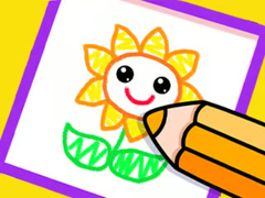Cluiche Toddler Drawing: Beautiful Flower