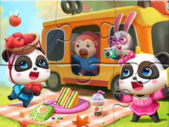 Cluiche Jigsaw Puzzle: Little Panda Picnic