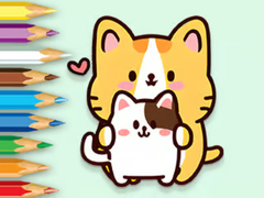 Cluiche Coloring Book: Hugging Cat
