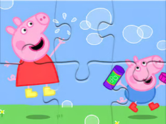 Cluiche Jigsaw Puzzle: Peppa Pig Blow Bubbles