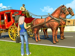 Cluiche Horse Cart Transport Taxi Game