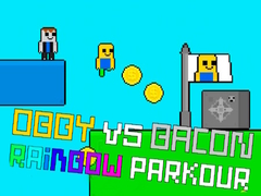 Cluiche Obby vs Bacon Rainbow Parkour