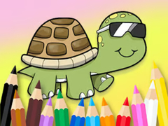Cluiche Coloring Book: Sunglasses Turtle