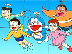 Cluiche Jigsaw Puzzle: Doraemon Flying