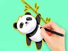 Cluiche Coloring Book: Panda Eat Bamboo