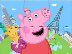 Cluiche Jigsaw Puzzle: Peppa Travel Around