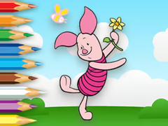 Cluiche Coloring Book: Piglet Holds Toy Windmill