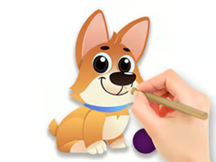 Cluiche Coloring Book: Dog With Toy