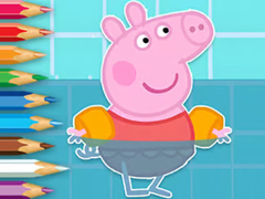 Cluiche Coloring Book: Peppa Swimming