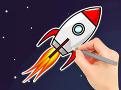 Cluiche Coloring Book: Flying Rocket