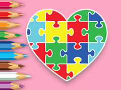 Cluiche Coloring Book: Heart Jigsaw