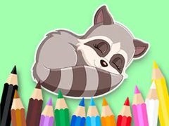 Cluiche Coloring Book: Baby Raccoon