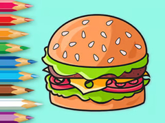 Cluiche Coloring Book: Delicious Hamburger