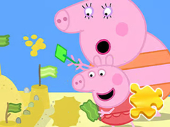 Cluiche Jigsaw Puzzle: Peppa Pig Making Sand