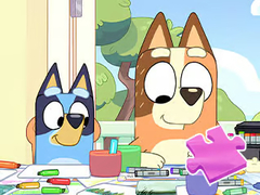 Cluiche Jigsaw Puzzle: Bluey Family Coloring Day