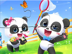 Cluiche Jigsaw Puzzle: Baby Panda Spring Outing